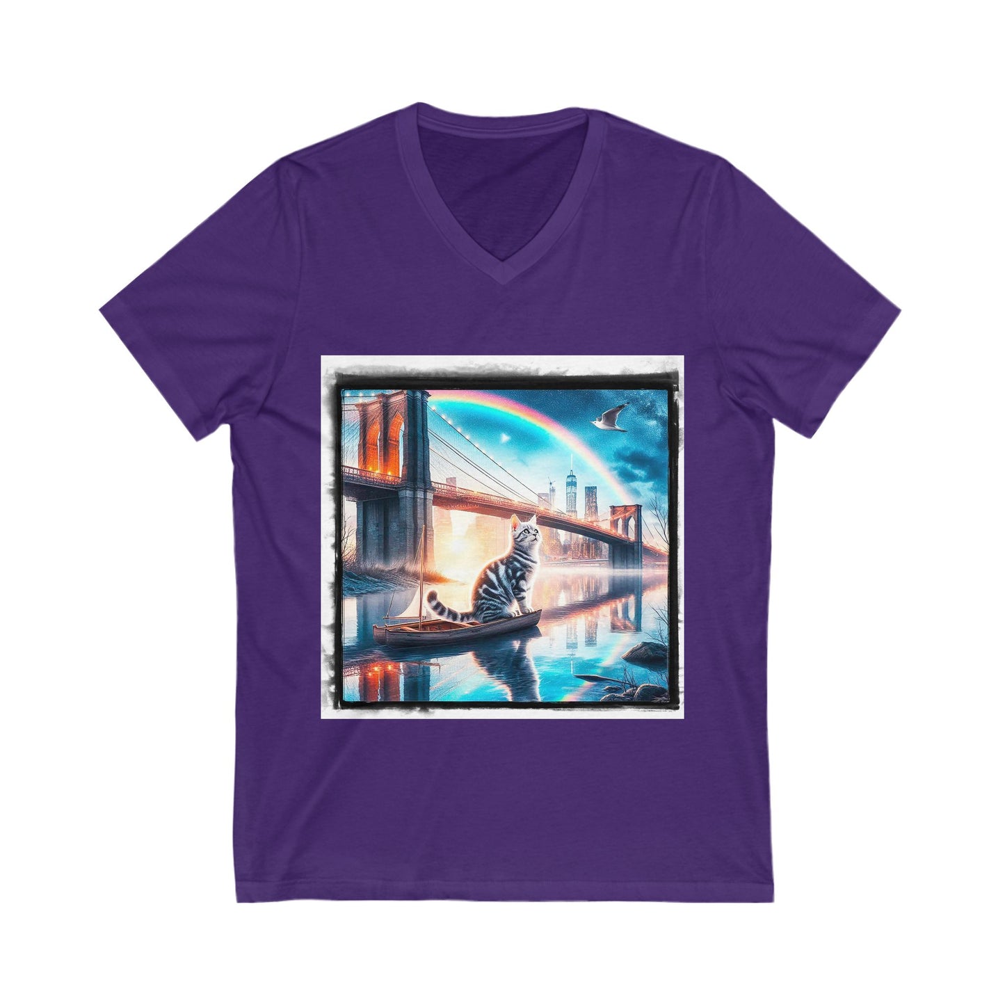 American Shorthair bridge Jersey Short Sleeve V-Neck Tee