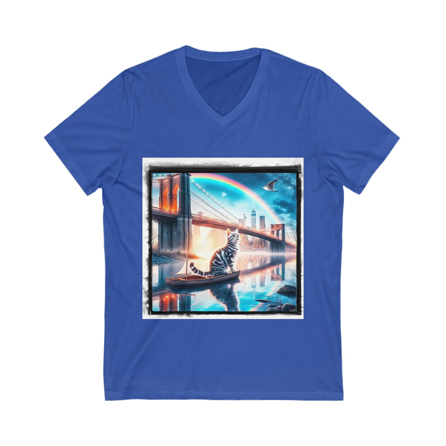 American Shorthair bridge Jersey Short Sleeve V-Neck Tee