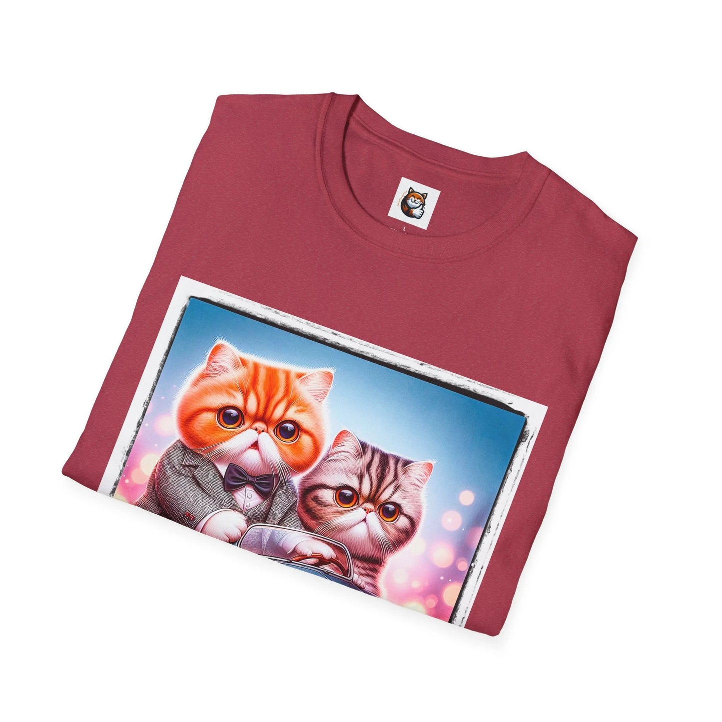 Wacky Exotic Shorthair Cat Unisex Softstyle T-Shirt by Printify