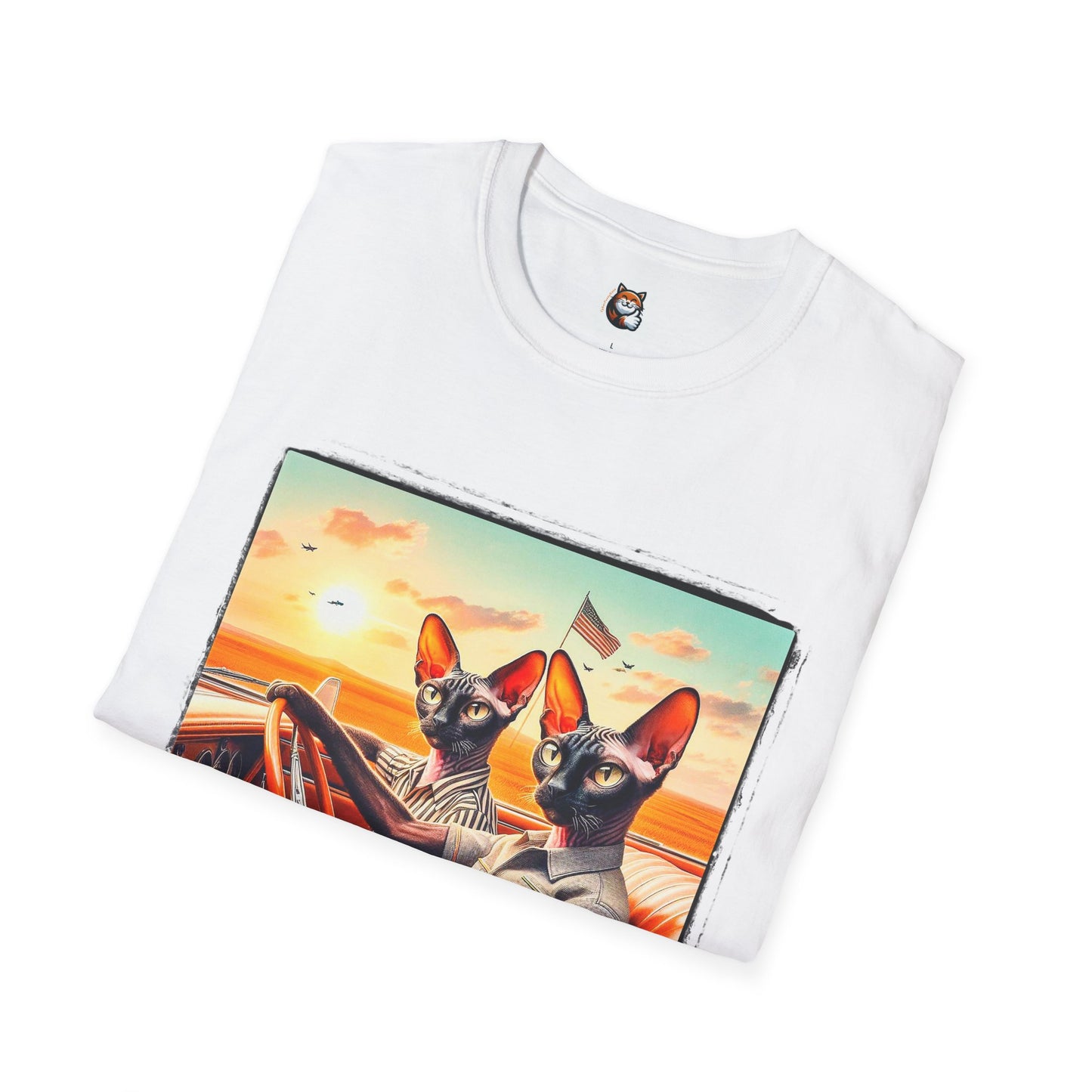 Wacky Cornish Rex Cat couple driving T-Shirt