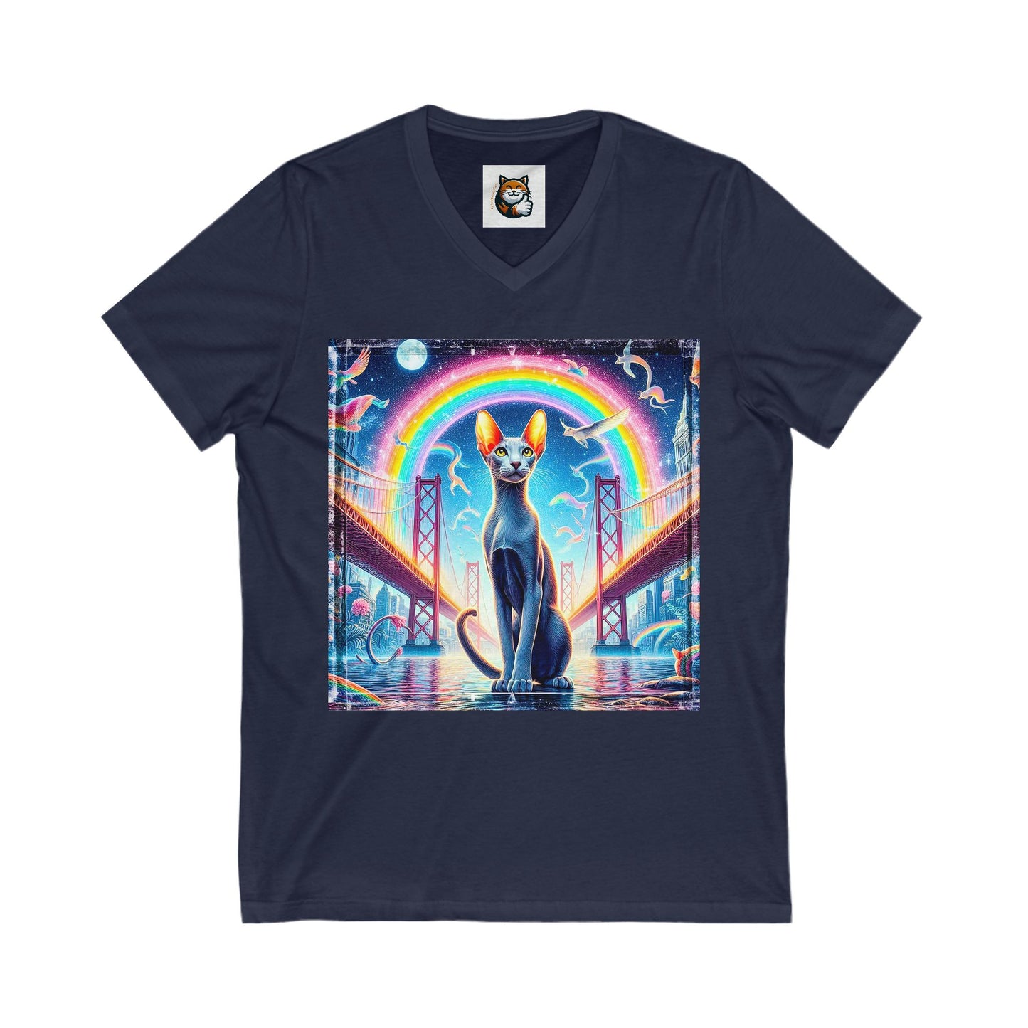 Oriental Shorthair Unisex Jersey Short Sleeve V-Neck Tee