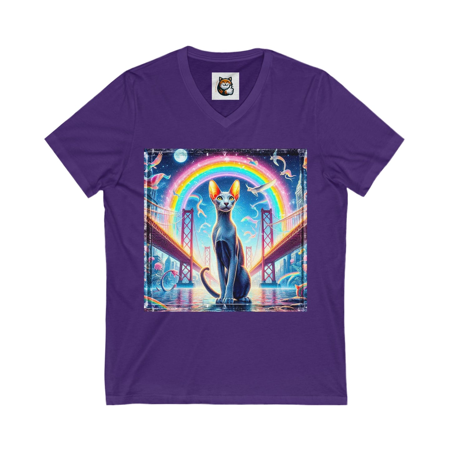 Oriental Shorthair Unisex Jersey Short Sleeve V-Neck Tee