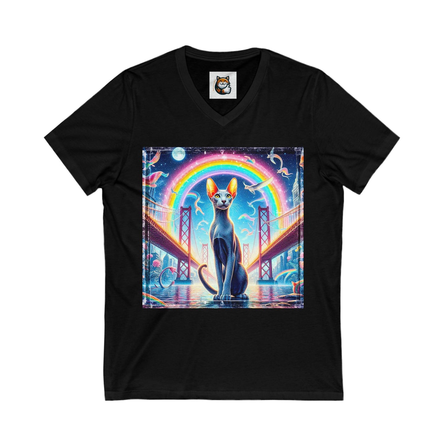 Oriental Shorthair Unisex Jersey Short Sleeve V-Neck Tee
