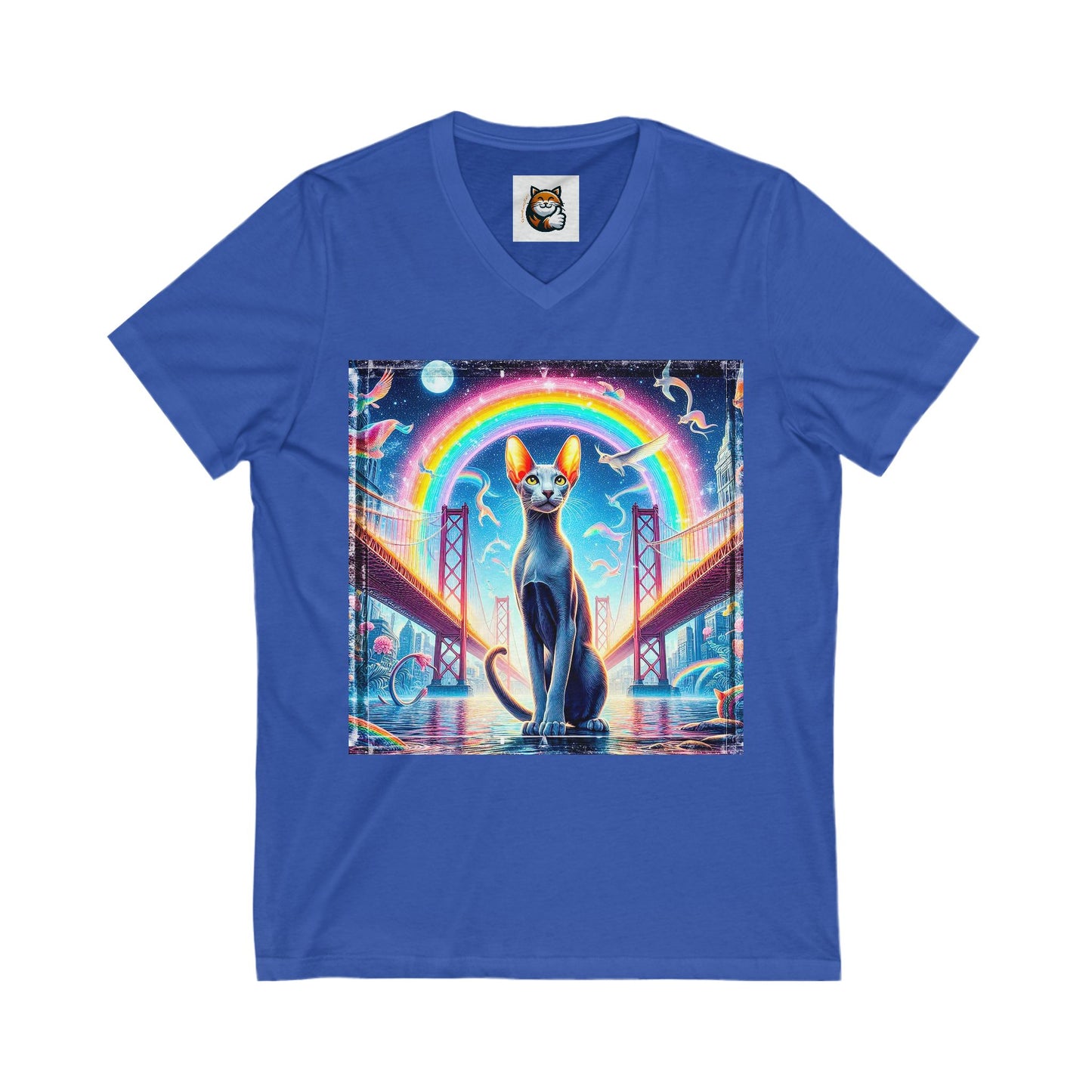 Oriental Shorthair Unisex Jersey Short Sleeve V-Neck Tee