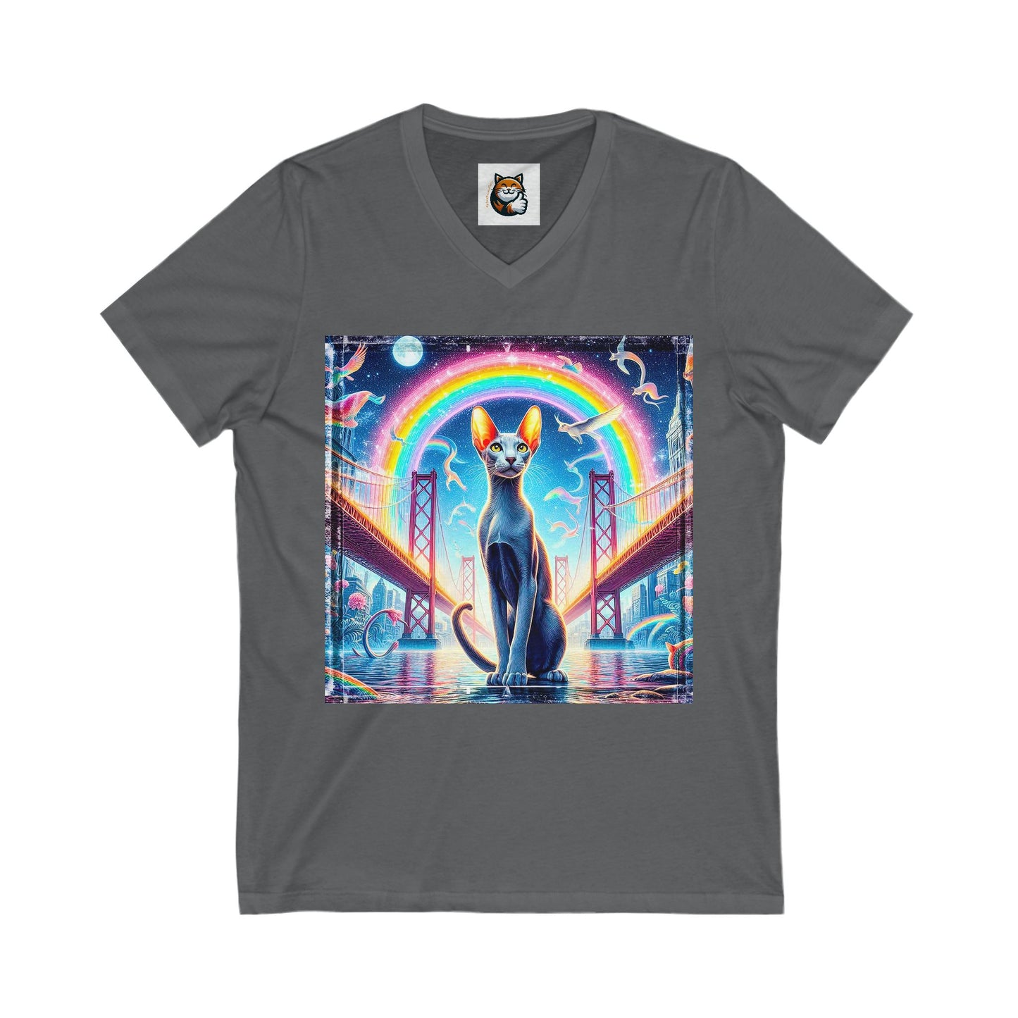 Oriental Shorthair Unisex Jersey Short Sleeve V-Neck Tee