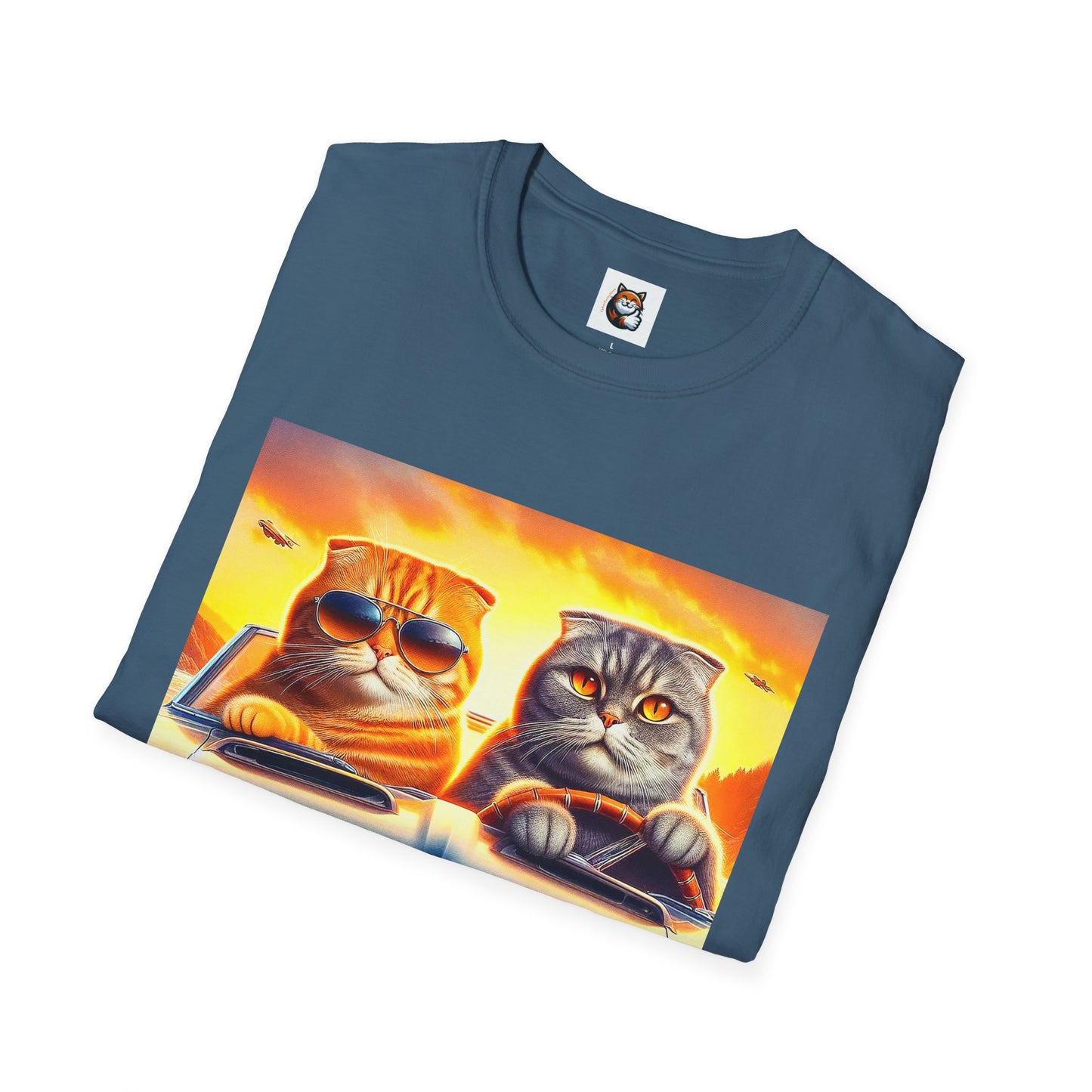 Scottish Fold driving couple T-Shirt