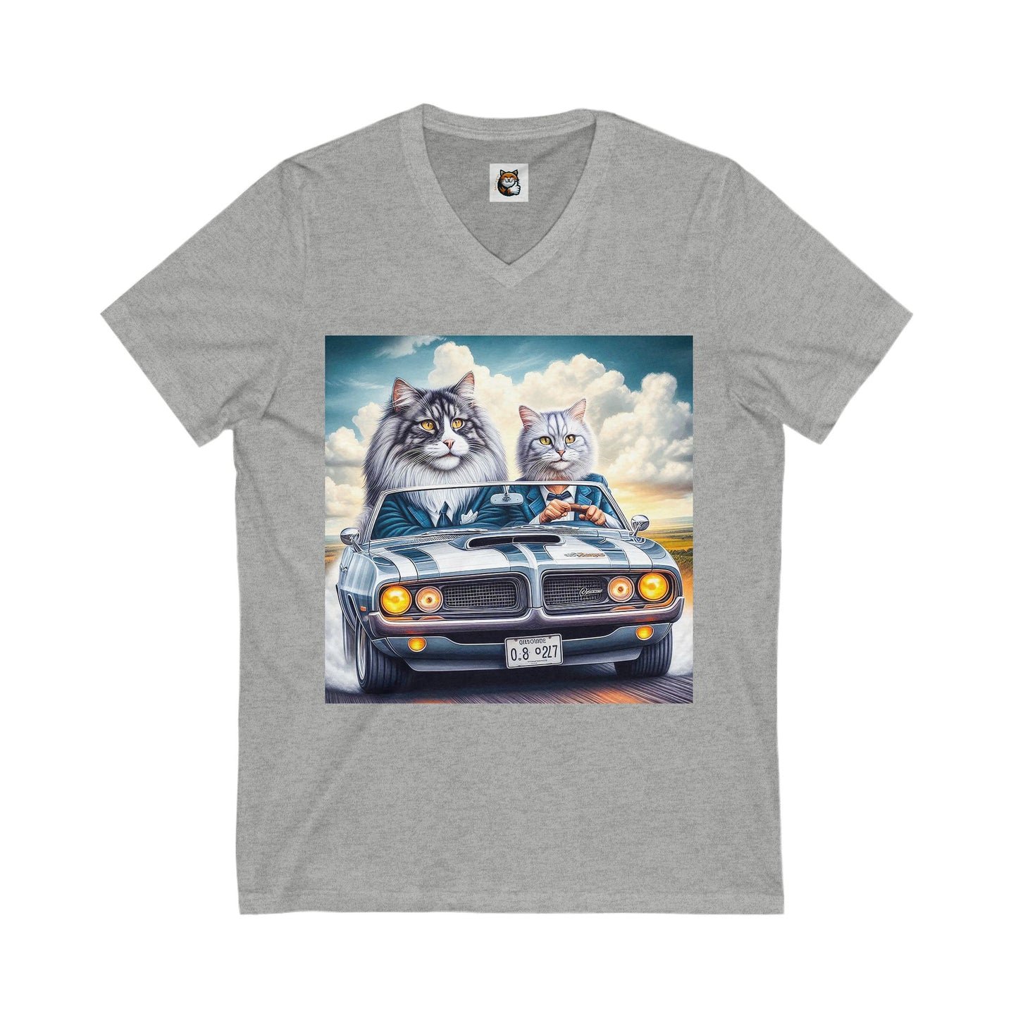 Wacky Norwegian Forest Cat Unisex Jersey Short Sleeve V-Neck Tee
