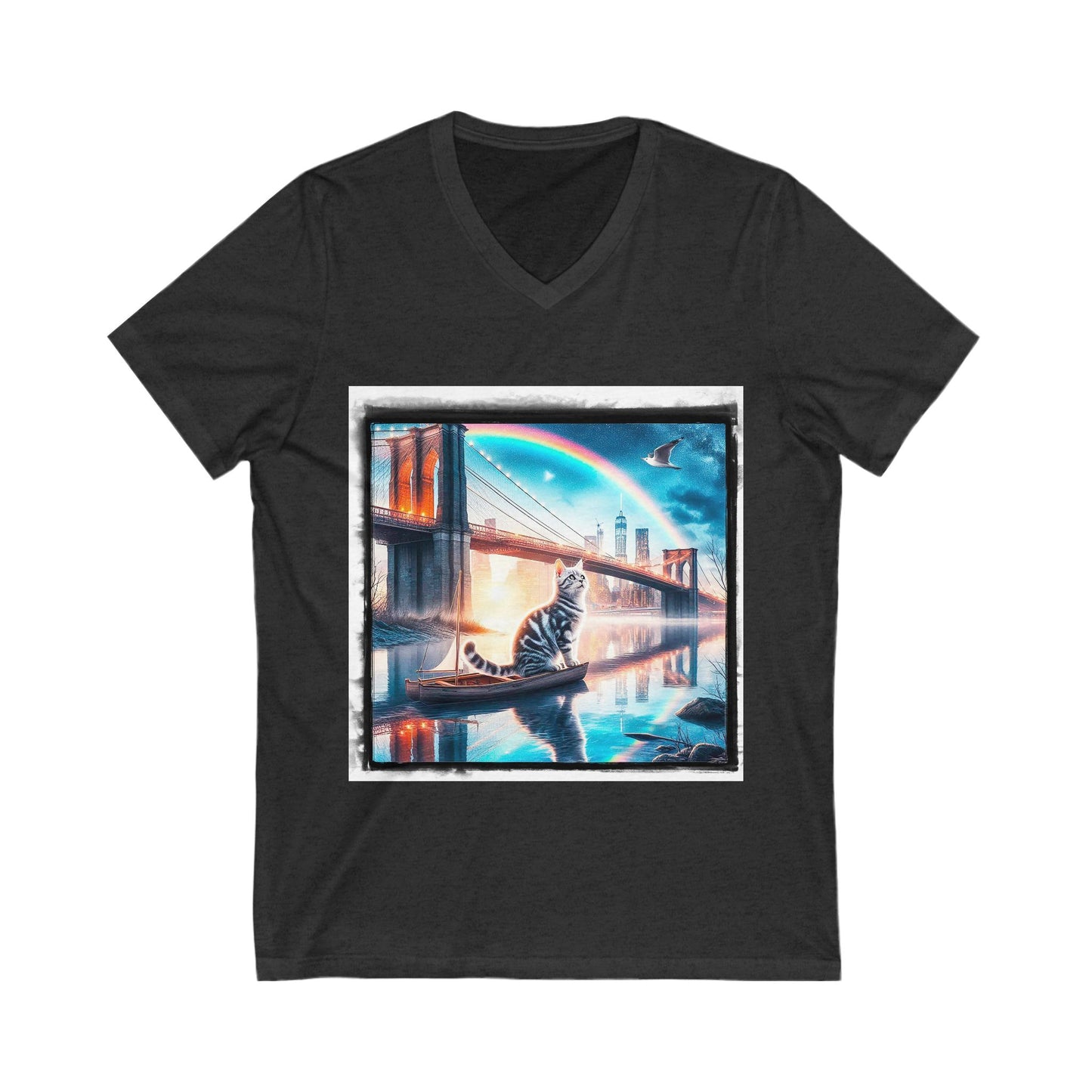 American Shorthair bridge Jersey Short Sleeve V-Neck Tee