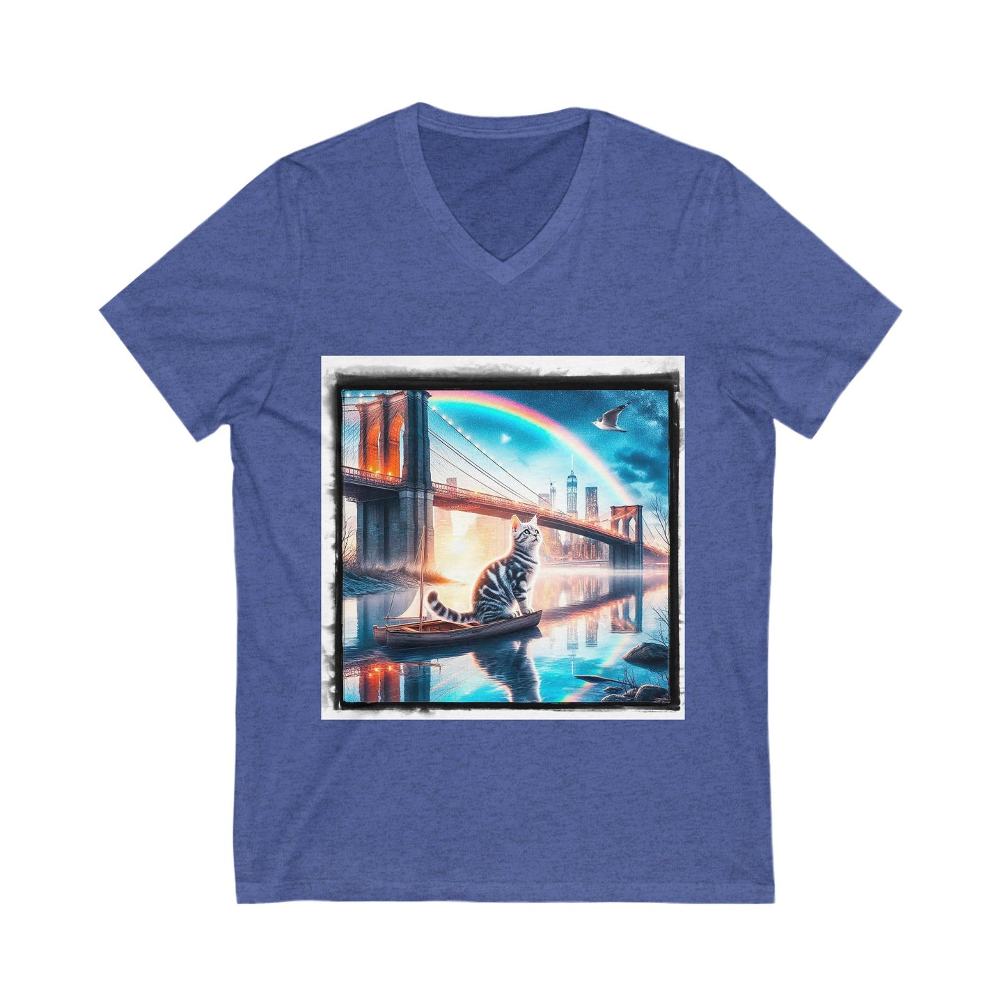American Shorthair bridge Jersey Short Sleeve V-Neck Tee