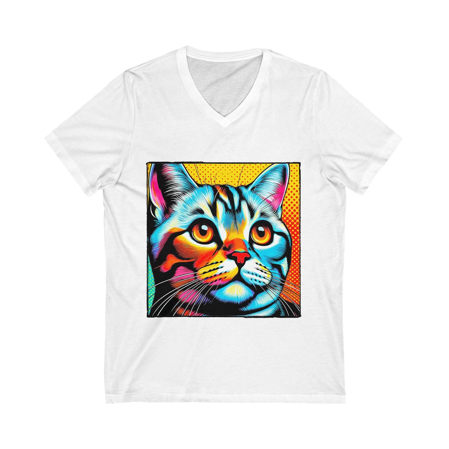 American Shorthair comic book Jersey Short Sleeve V-Neck Tee