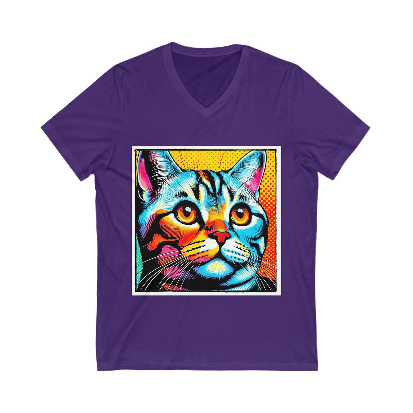 American Shorthair comic book Jersey Short Sleeve V-Neck Tee