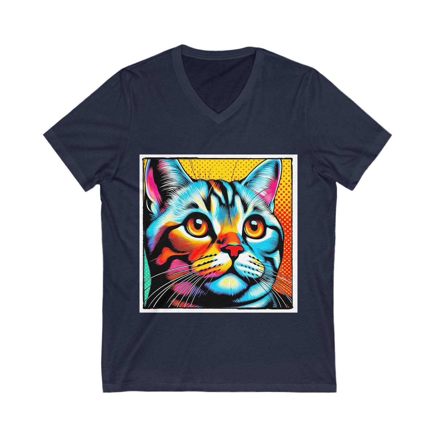 American Shorthair comic book Jersey Short Sleeve V-Neck Tee