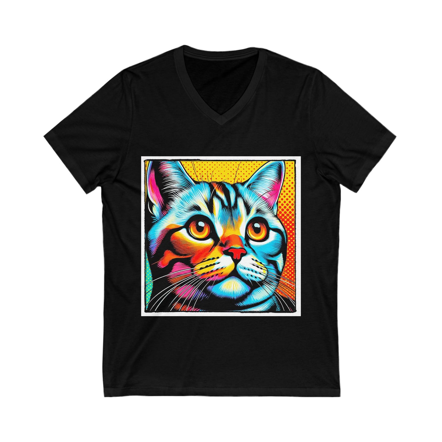 American Shorthair comic book Jersey Short Sleeve V-Neck Tee