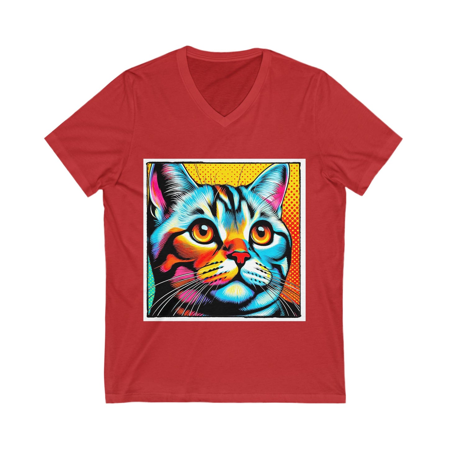 American Shorthair comic book Jersey Short Sleeve V-Neck Tee