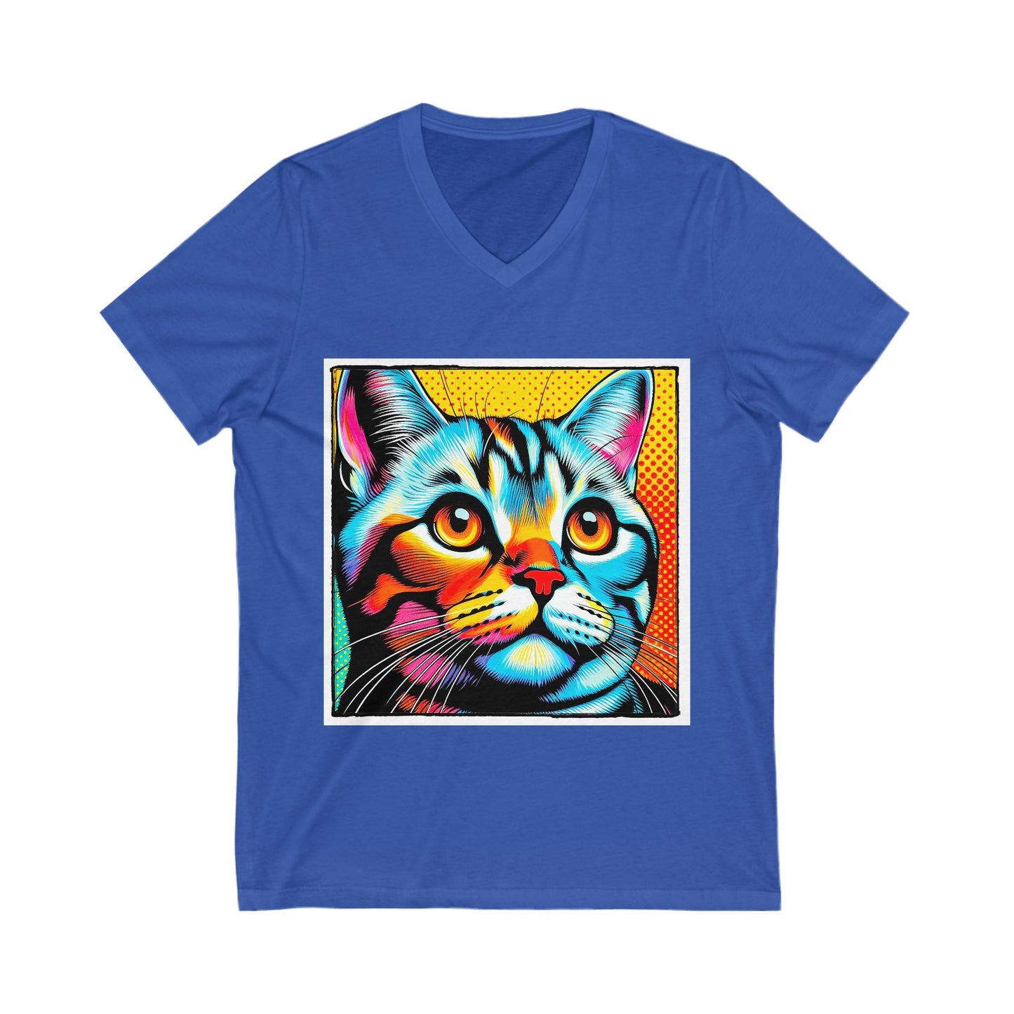 American Shorthair comic book Jersey Short Sleeve V-Neck Tee
