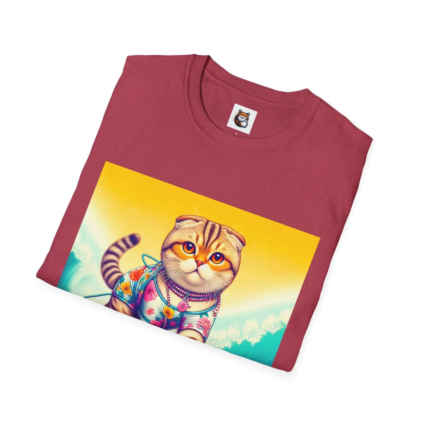 Scottish Fold Cat surfer queen T-Shirt by Printify