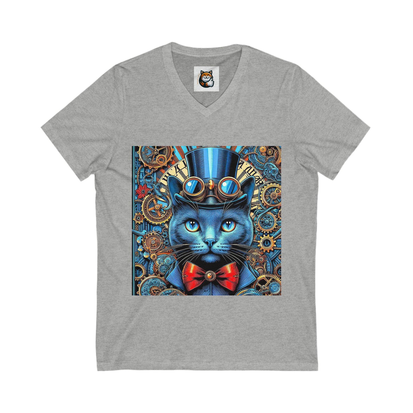 Russian Blue Cat steam punk Tee