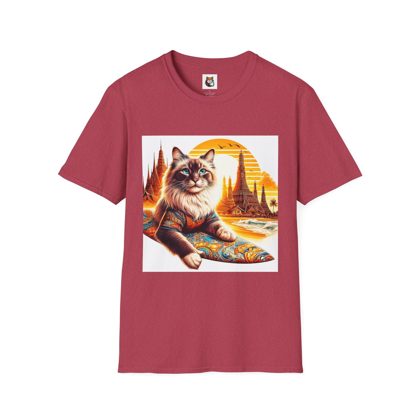British Shorthair surfing Softstyle T-Shirt