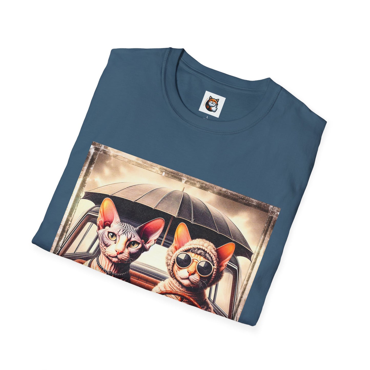 Wacky Cornish Rex Cat couple driving T-Shirt