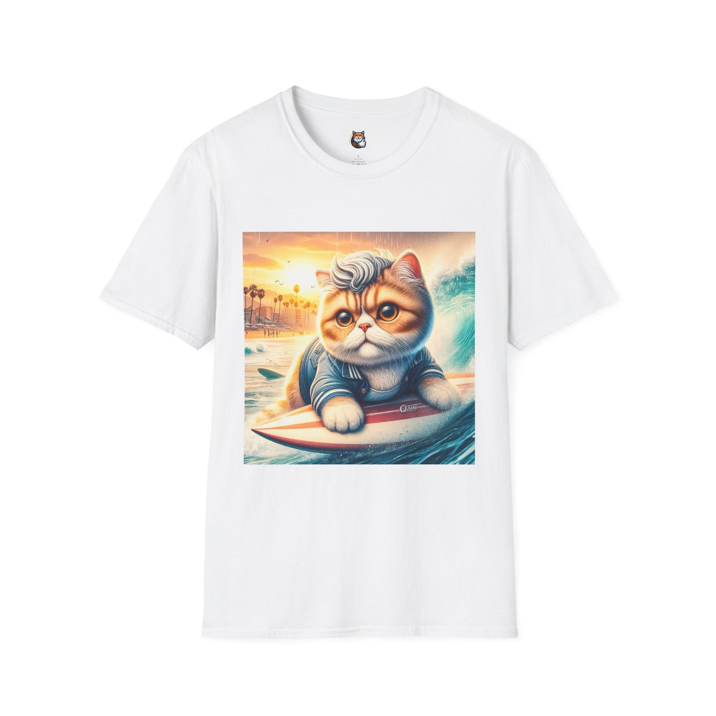 Selkirk Rex Cat T-Shirt -handsome surfer