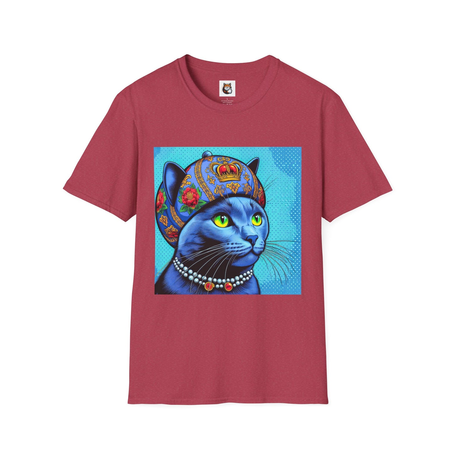 Russian Blue Cat Unisex Softstyle T-Shirt
