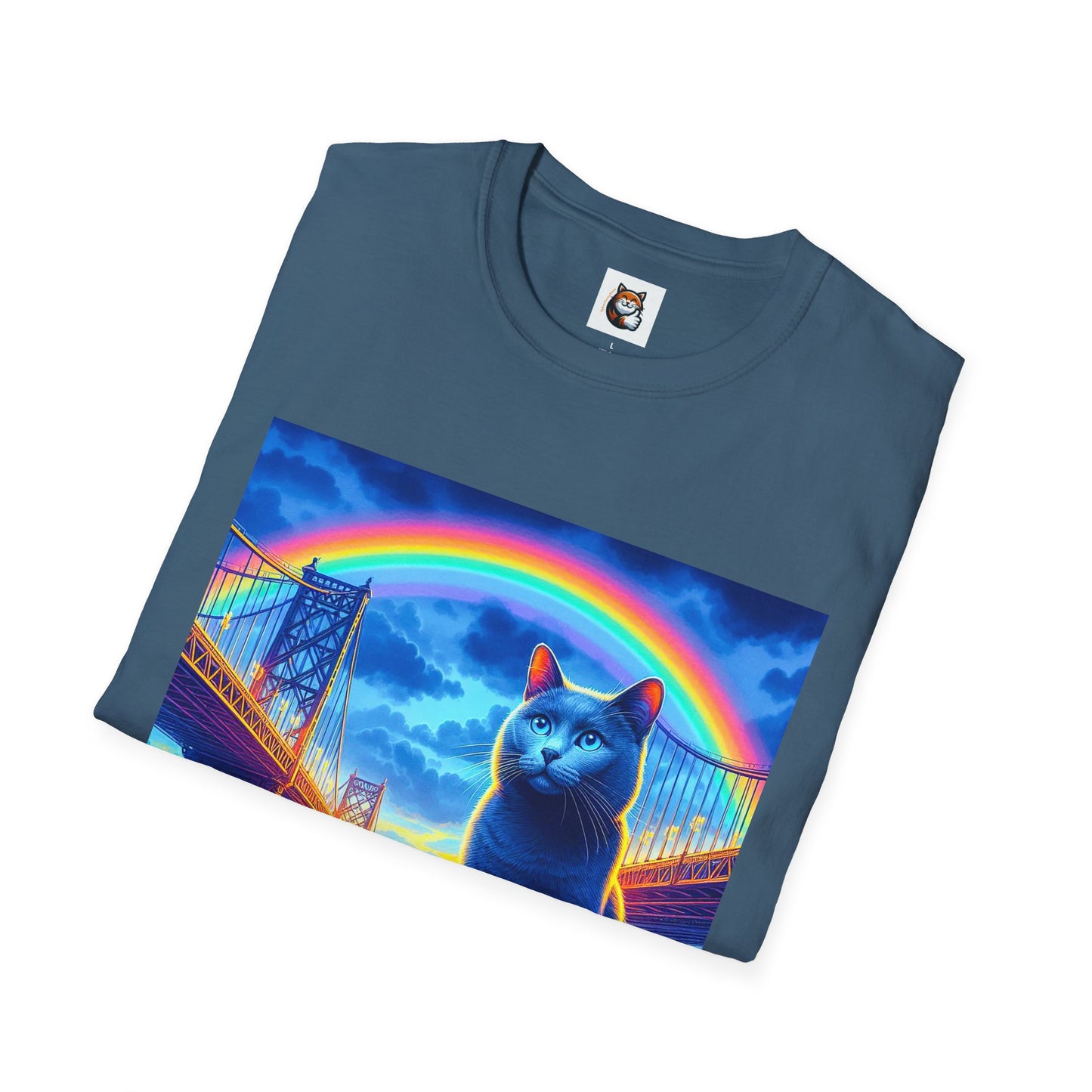 Russian Blue Cat Unisex Softstyle T-Shirt