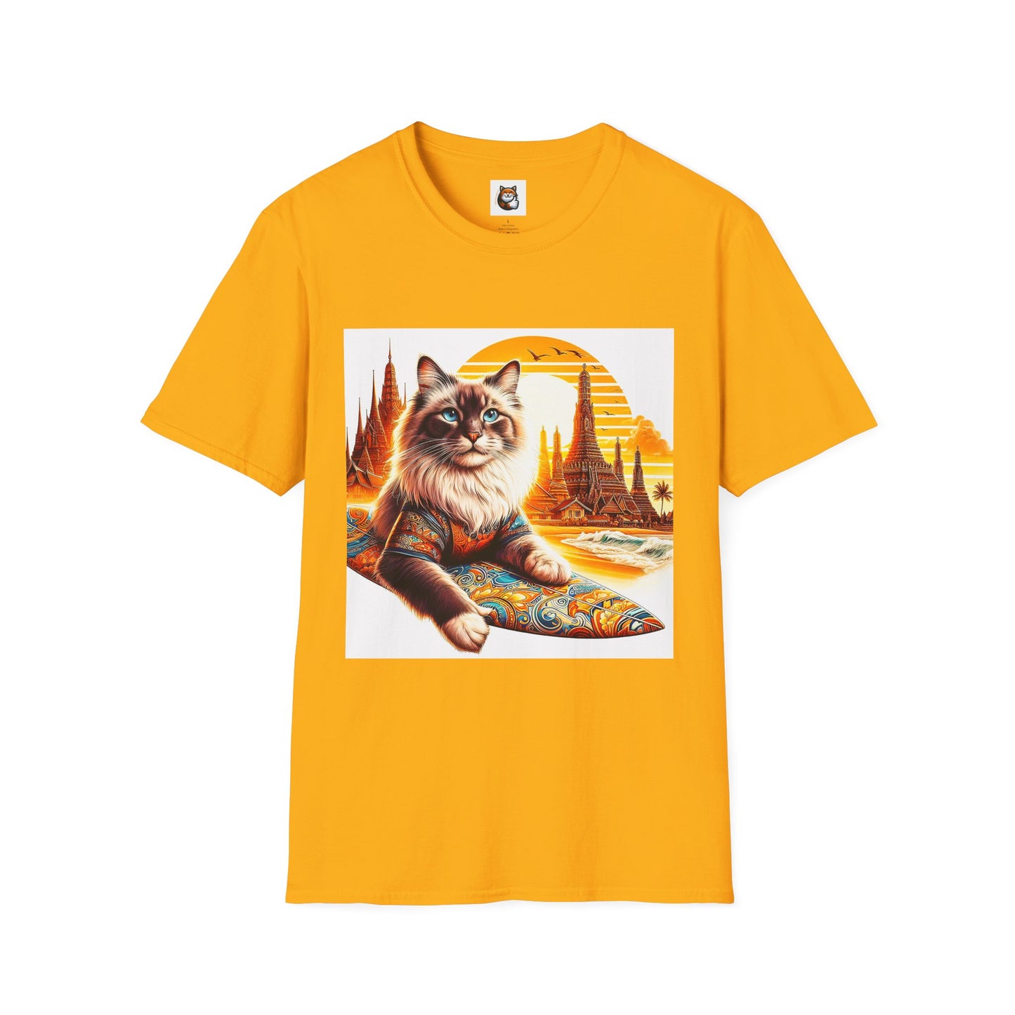 British Shorthair surfing Softstyle T-Shirt