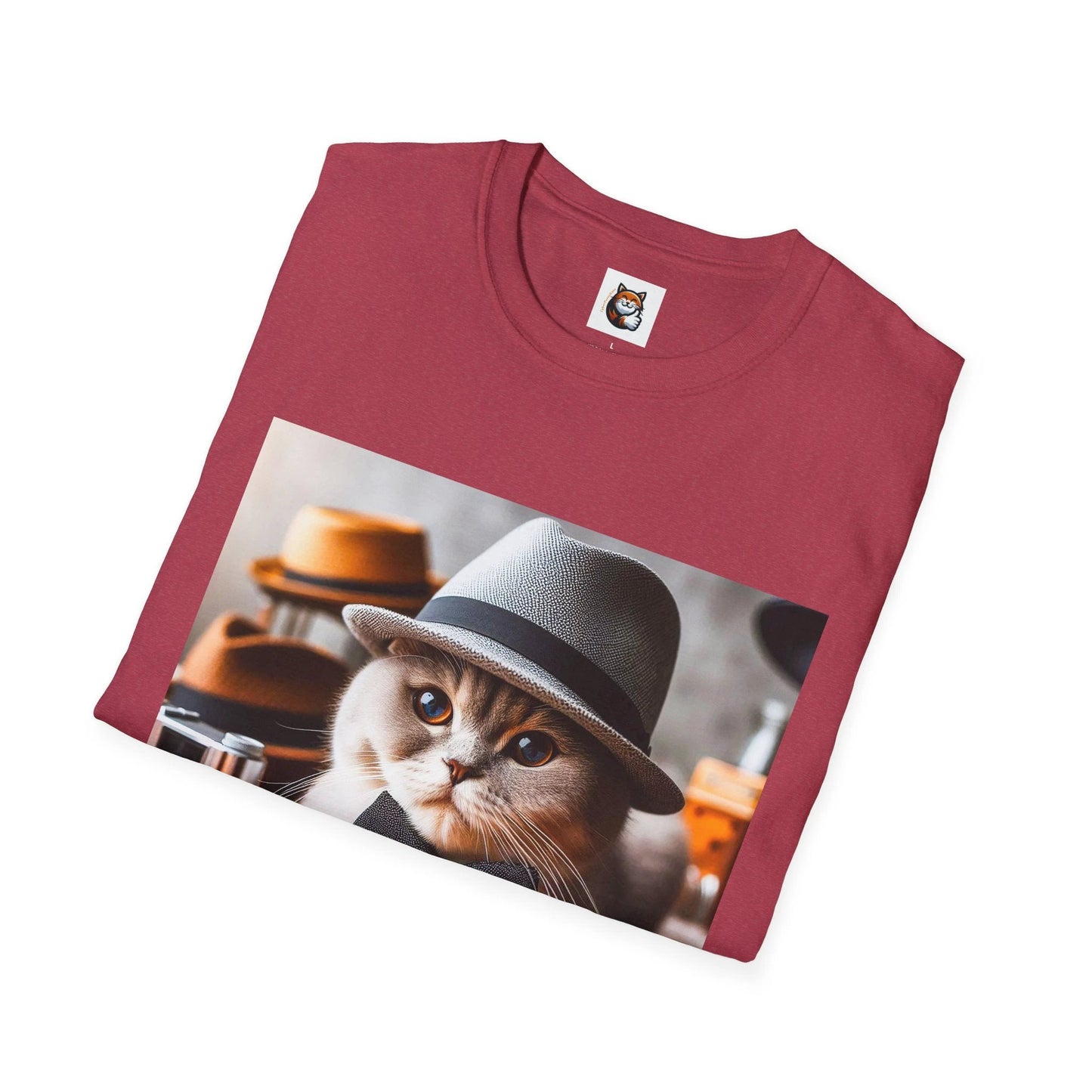 Scottish Fold Cat hat and tie T-Shirt by Printify