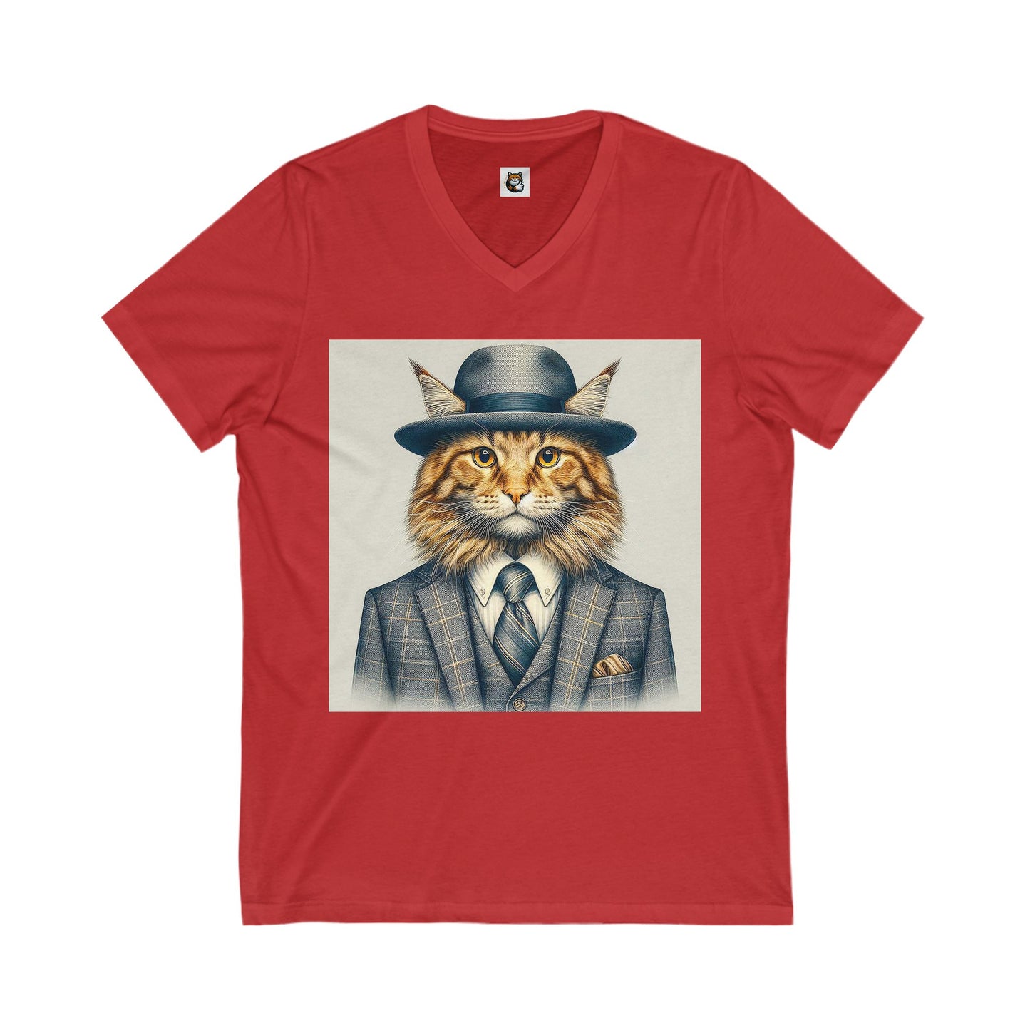 Maine Coon Unisex Jersey Short Sleeve V-Neck Tee