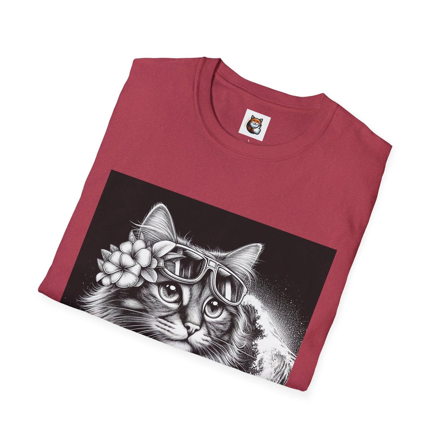 Domestic Cat black and white T-Shirt by Printify