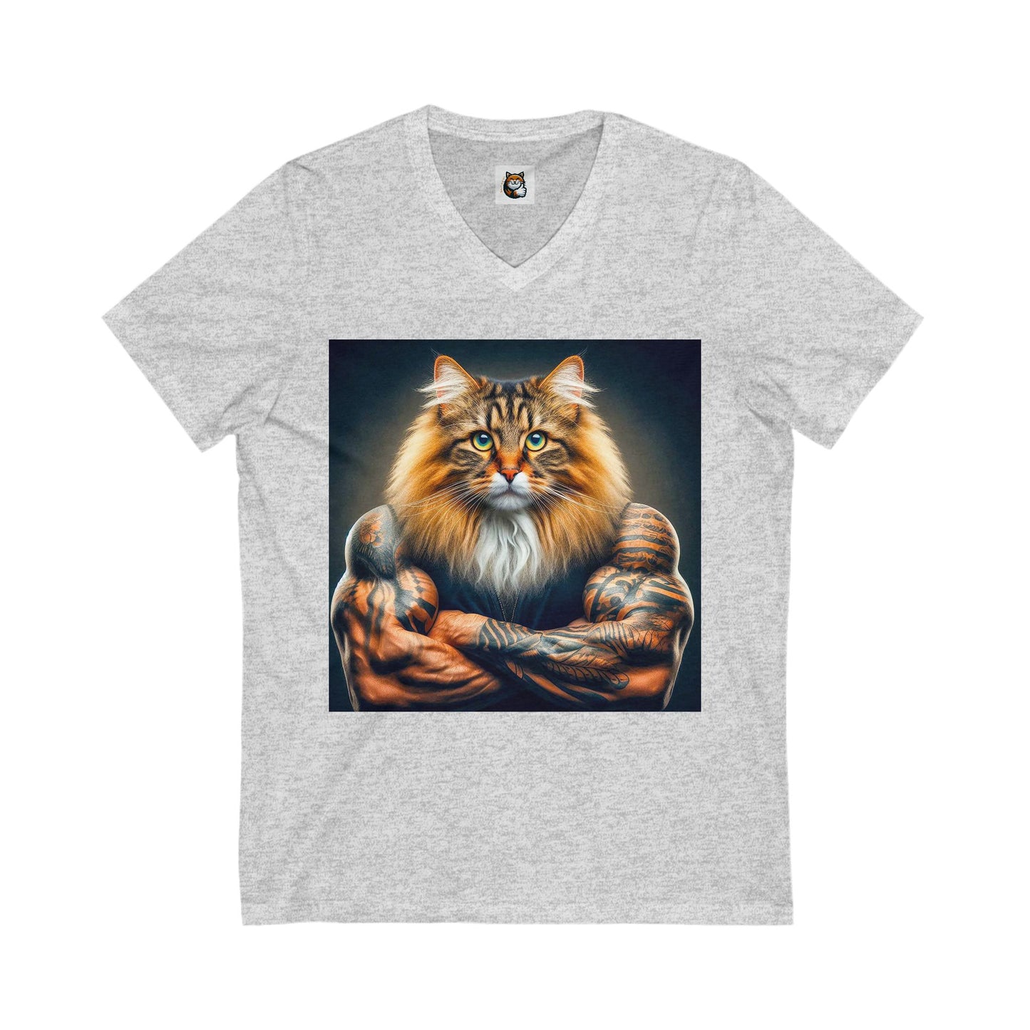 Norwegian Forest Cat Unisex Jersey Short Sleeve V-Neck Tee