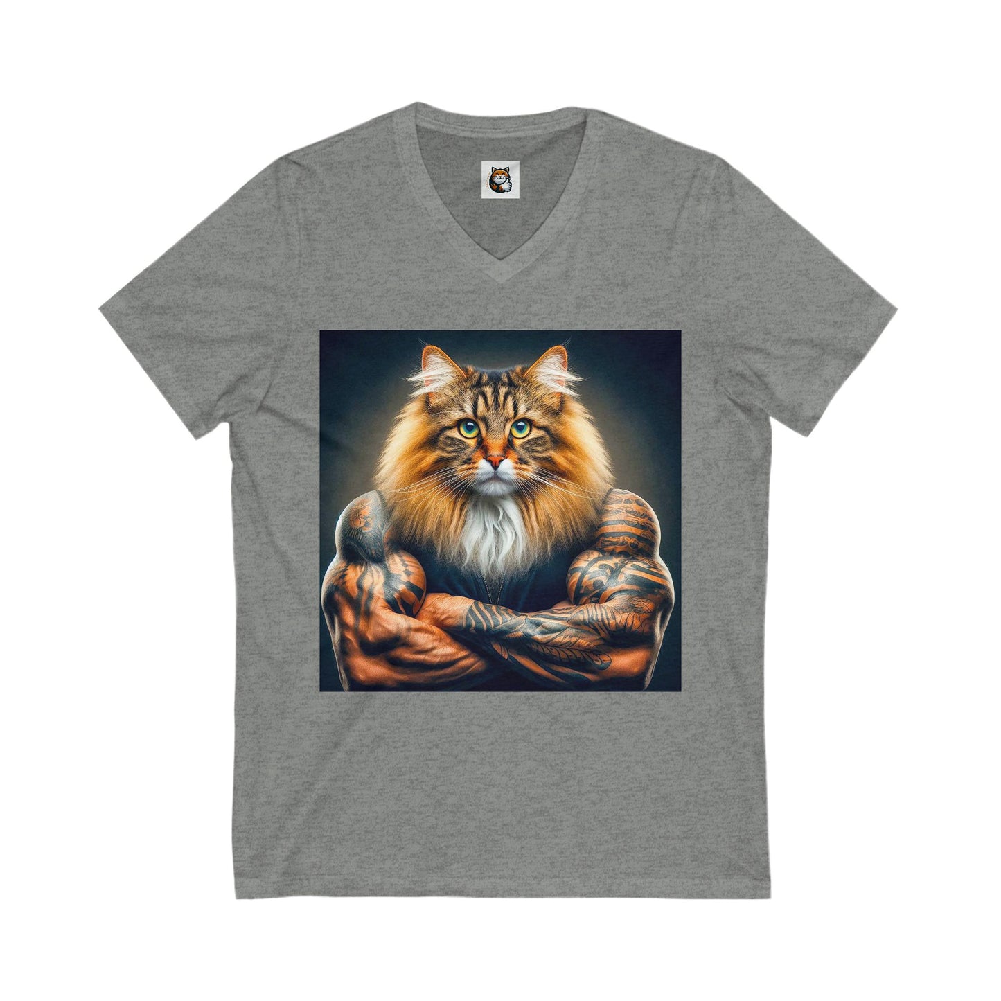 Norwegian Forest Cat Unisex Jersey Short Sleeve V-Neck Tee