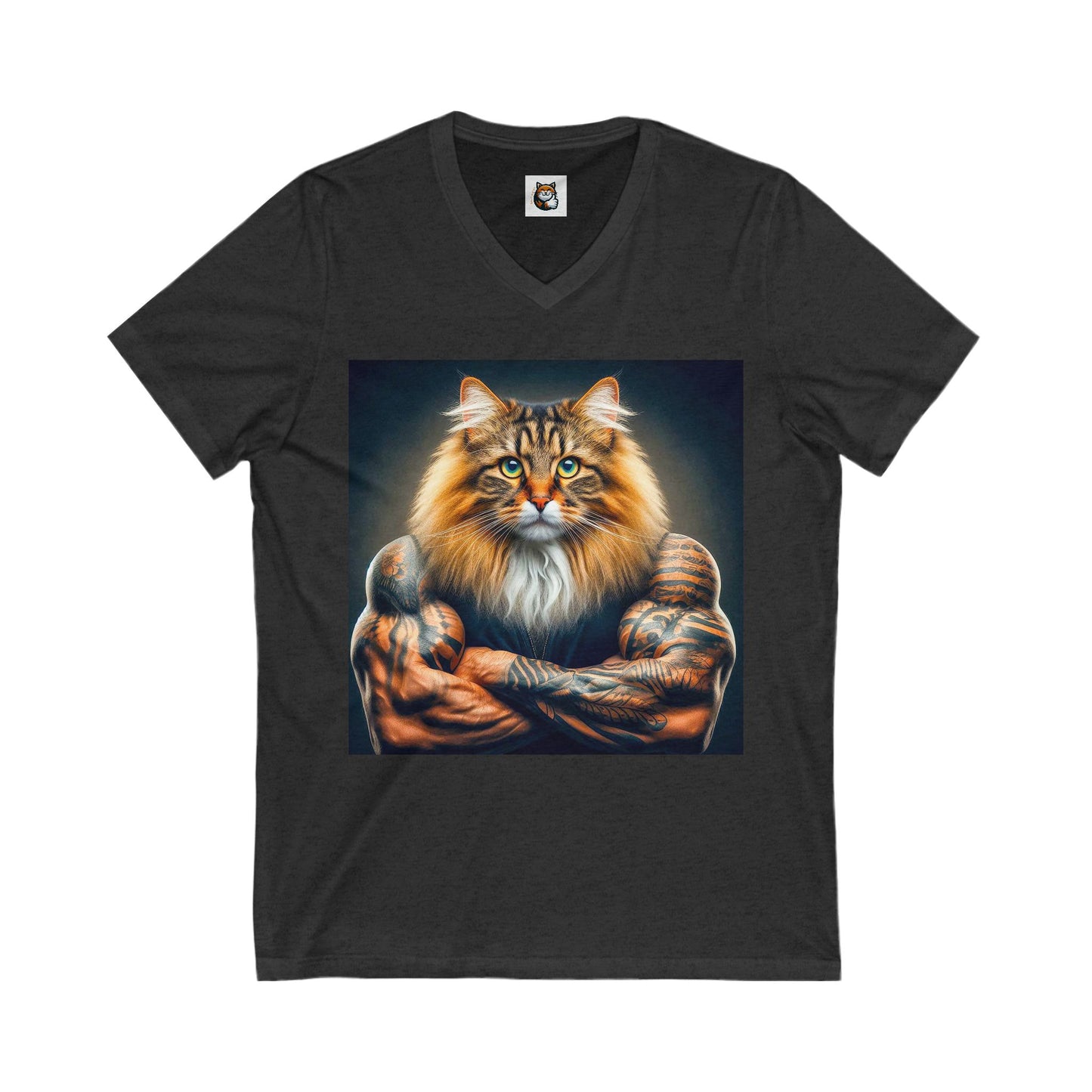 Norwegian Forest Cat Unisex Jersey Short Sleeve V-Neck Tee