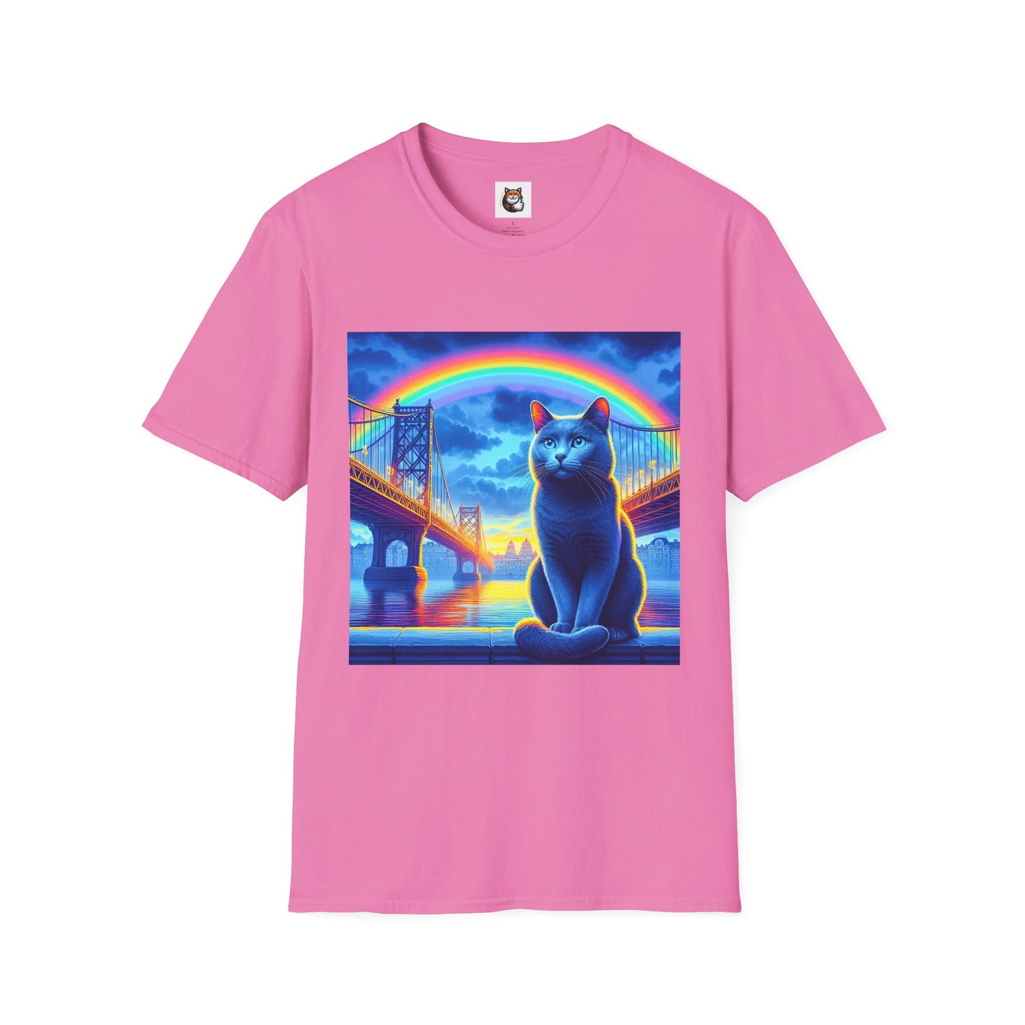 Russian Blue Cat Unisex Softstyle T-Shirt