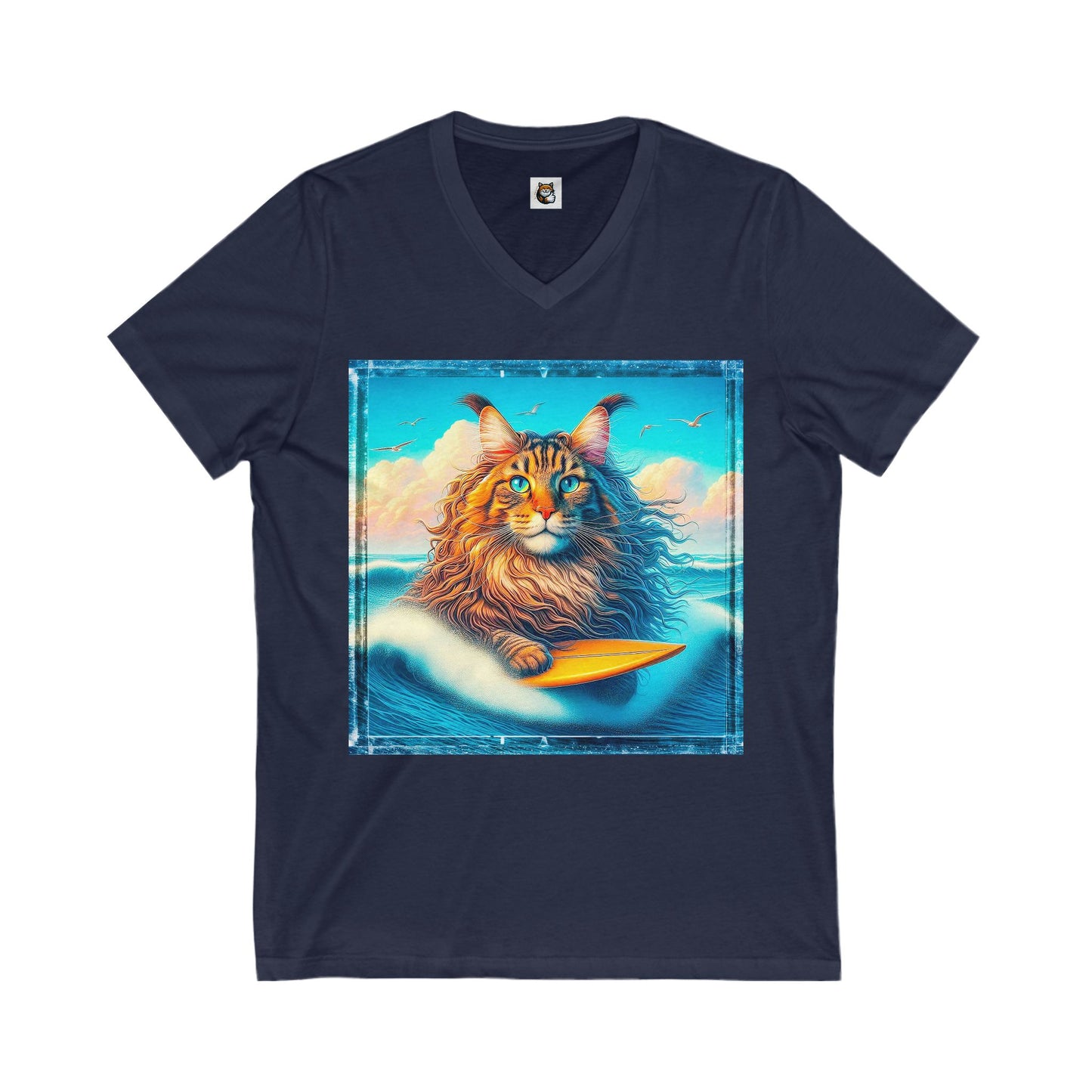 Maine Coon Unisex Jersey Short Sleeve V-Neck Tee
