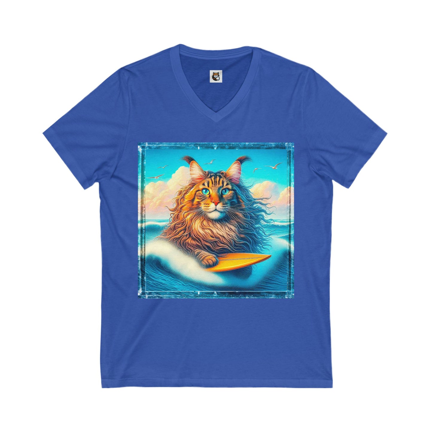 Maine Coon Unisex Jersey Short Sleeve V-Neck Tee