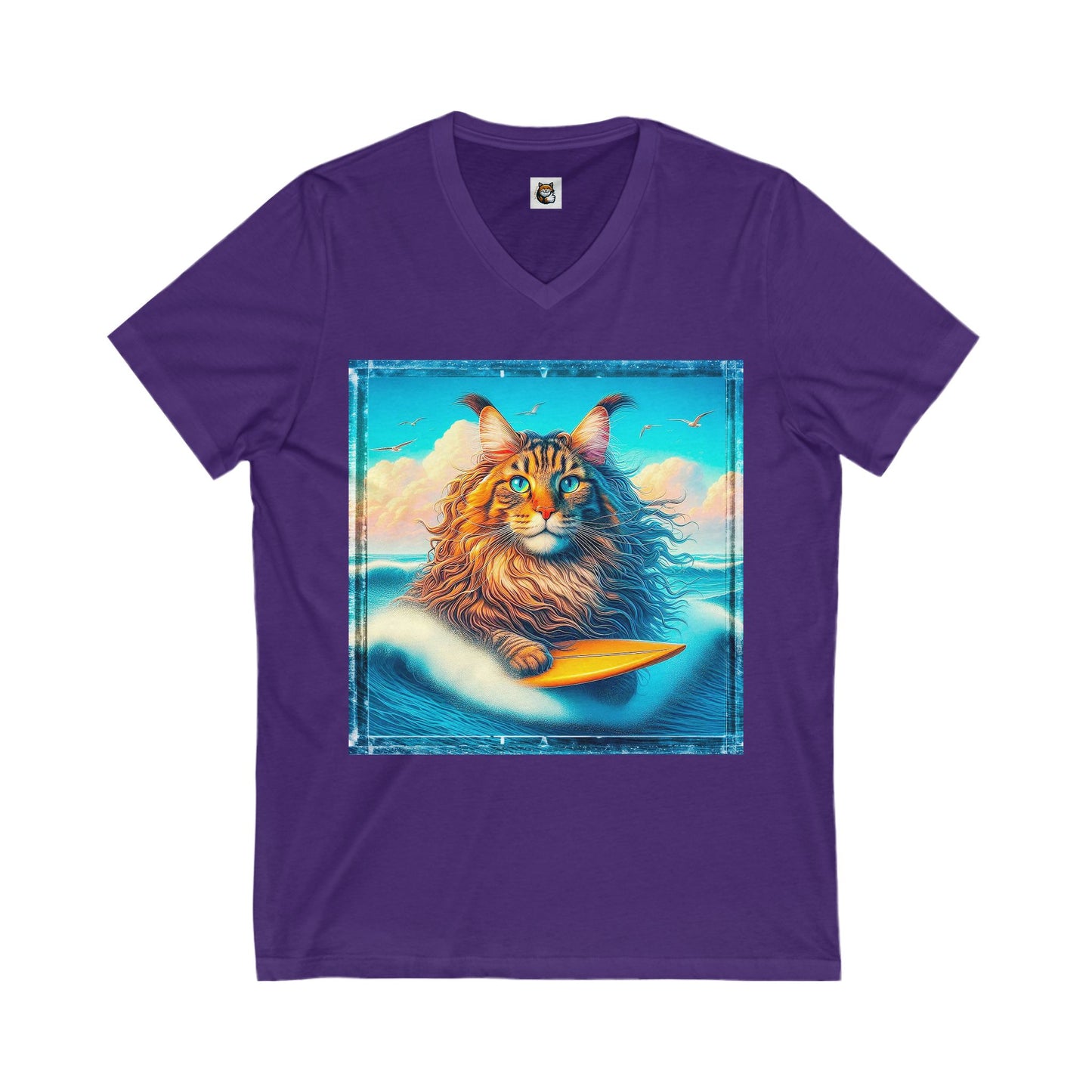 Maine Coon Unisex Jersey Short Sleeve V-Neck Tee