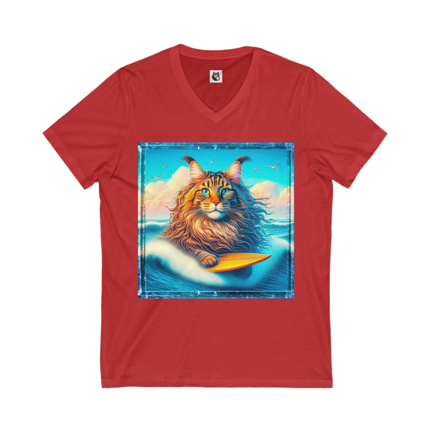 Maine Coon Unisex Jersey Short Sleeve V-Neck Tee