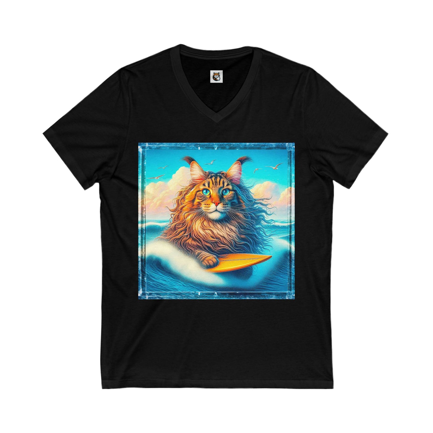 Maine Coon Unisex Jersey Short Sleeve V-Neck Tee