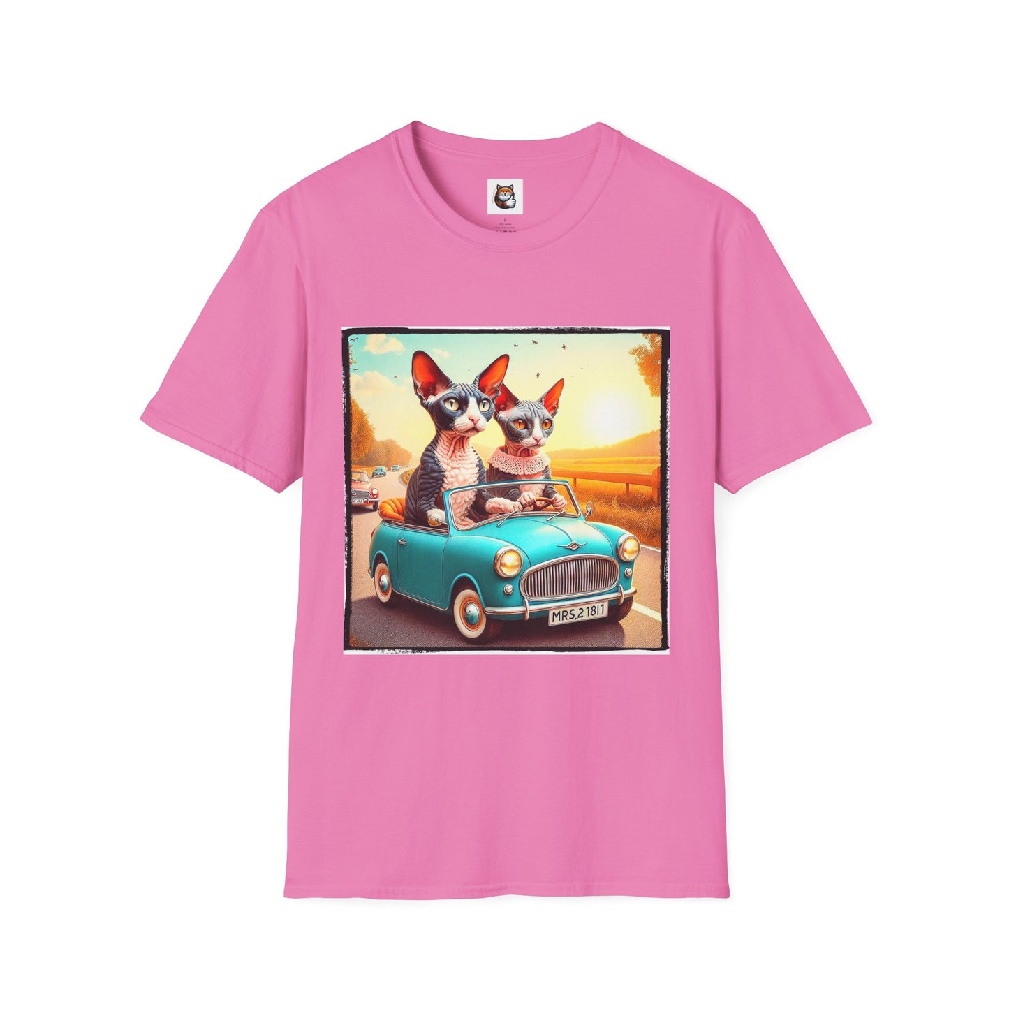 Wacky Cornish Rex Cat tiny car T-Shirt
