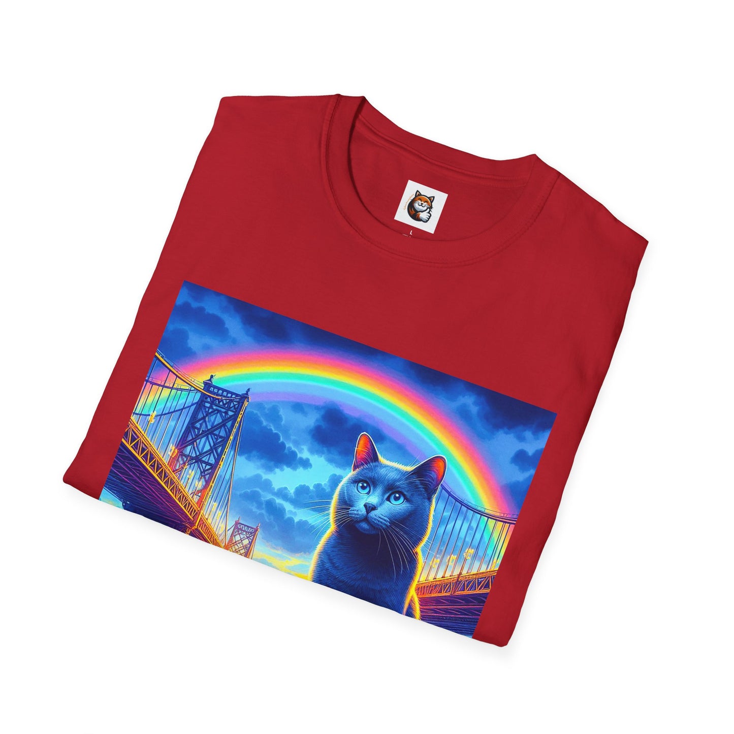 Russian Blue Cat Unisex Softstyle T-Shirt