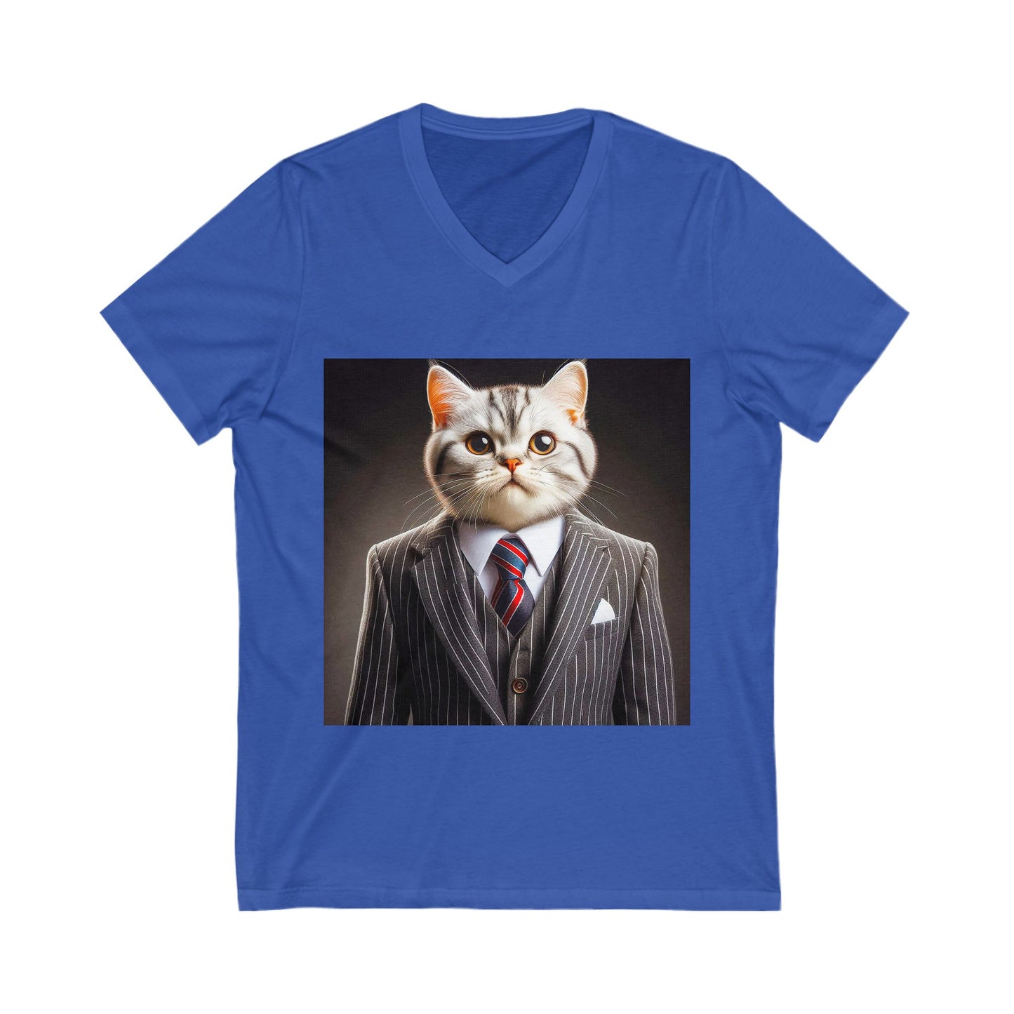 American Shorthair business attire Jersey Short Sleeve V-Neck Tee