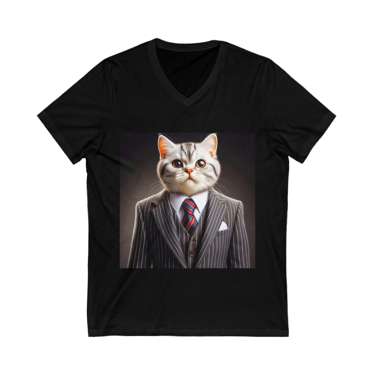 American Shorthair business attire Jersey Short Sleeve V-Neck Tee