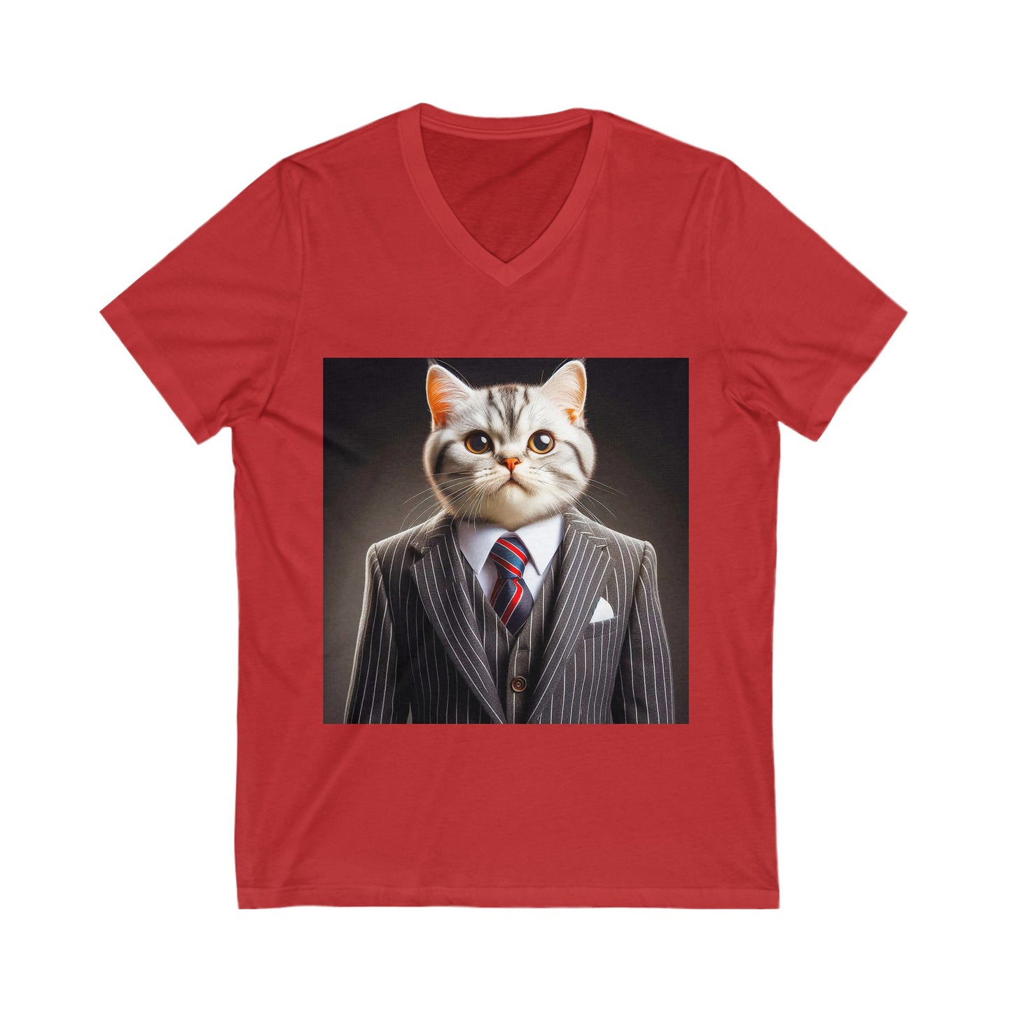 American Shorthair business attire Jersey Short Sleeve V-Neck Tee