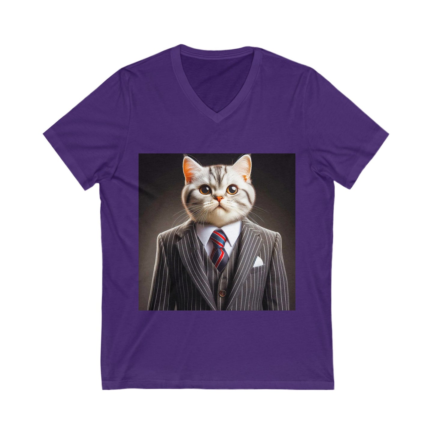 American Shorthair business attire Jersey Short Sleeve V-Neck Tee