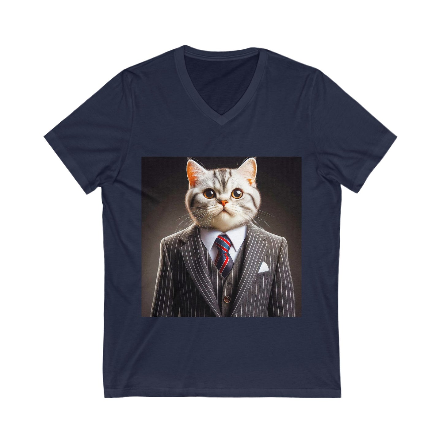 American Shorthair business attire Jersey Short Sleeve V-Neck Tee