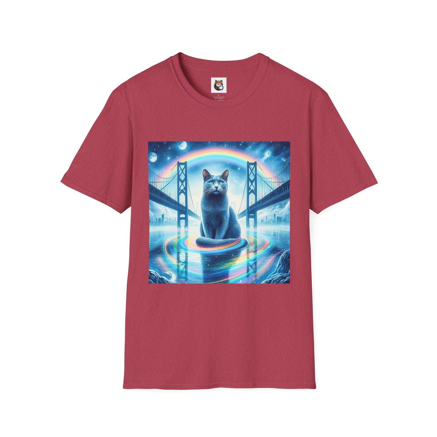 Russian Blue Cat Unisex Softstyle T-Shirt