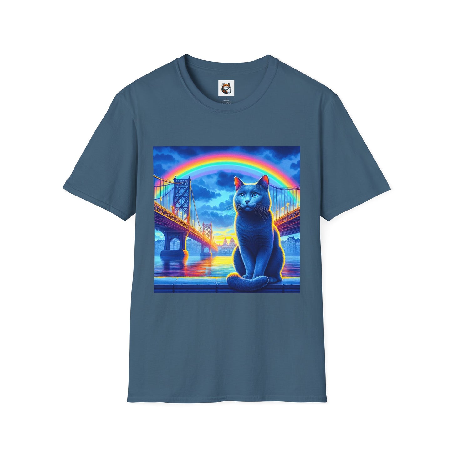 Russian Blue Cat Unisex Softstyle T-Shirt