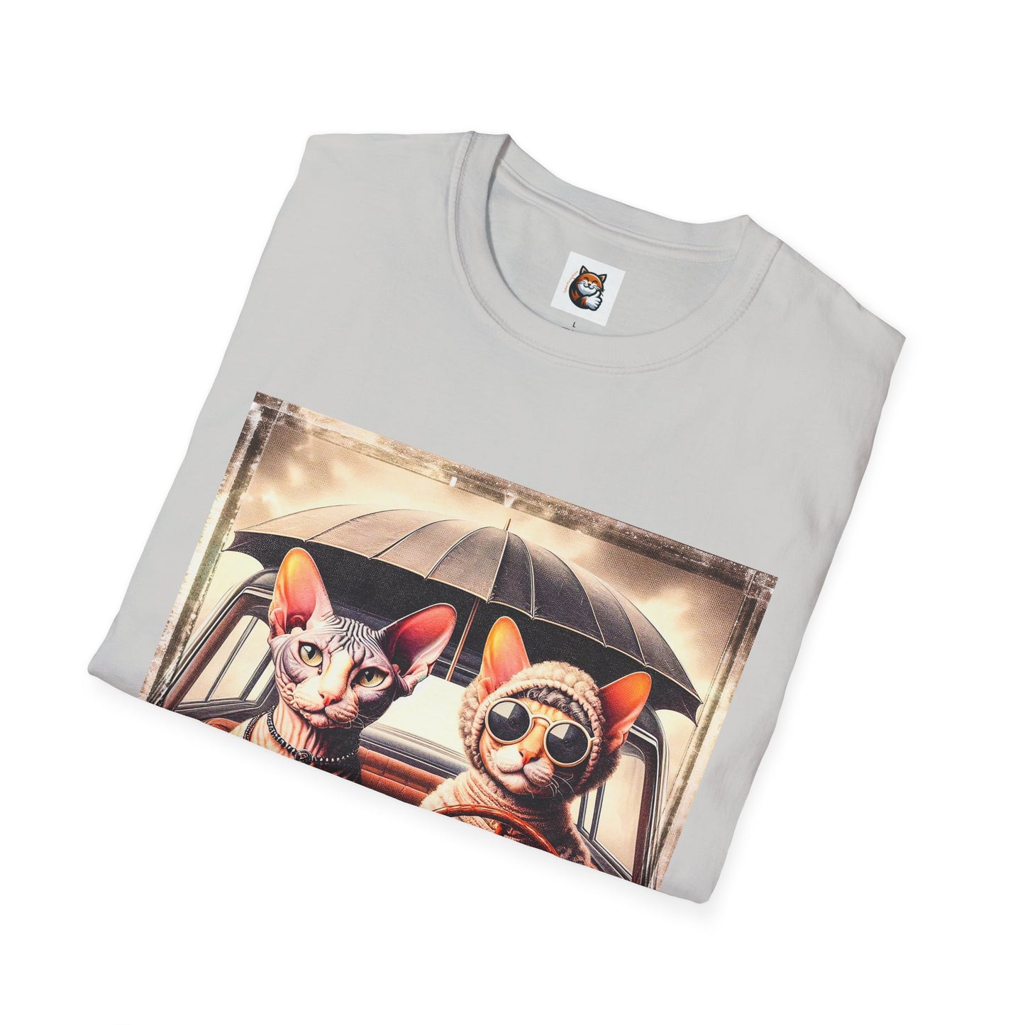 Wacky Cornish Rex Cat couple driving T-Shirt