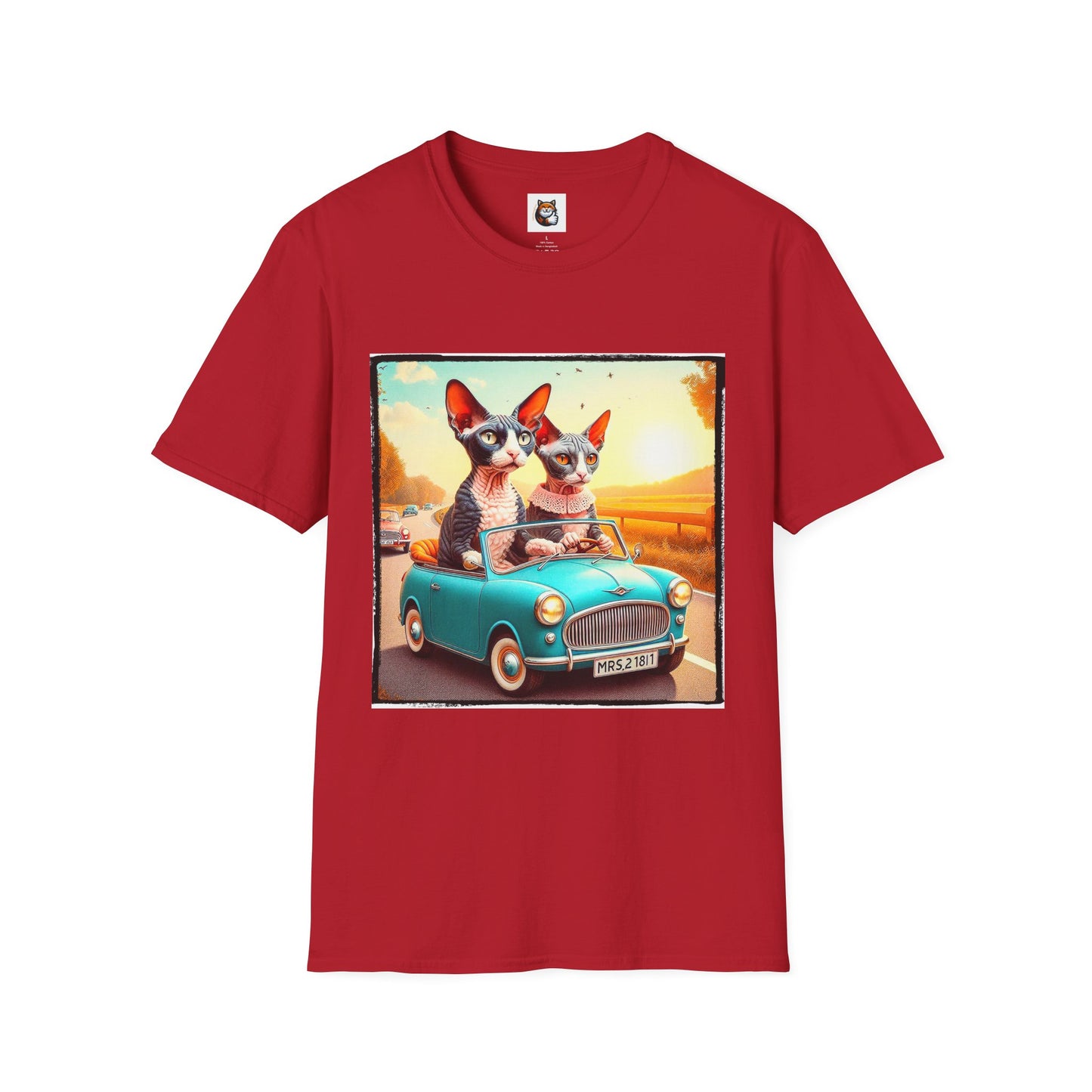 Wacky Cornish Rex Cat tiny car T-Shirt